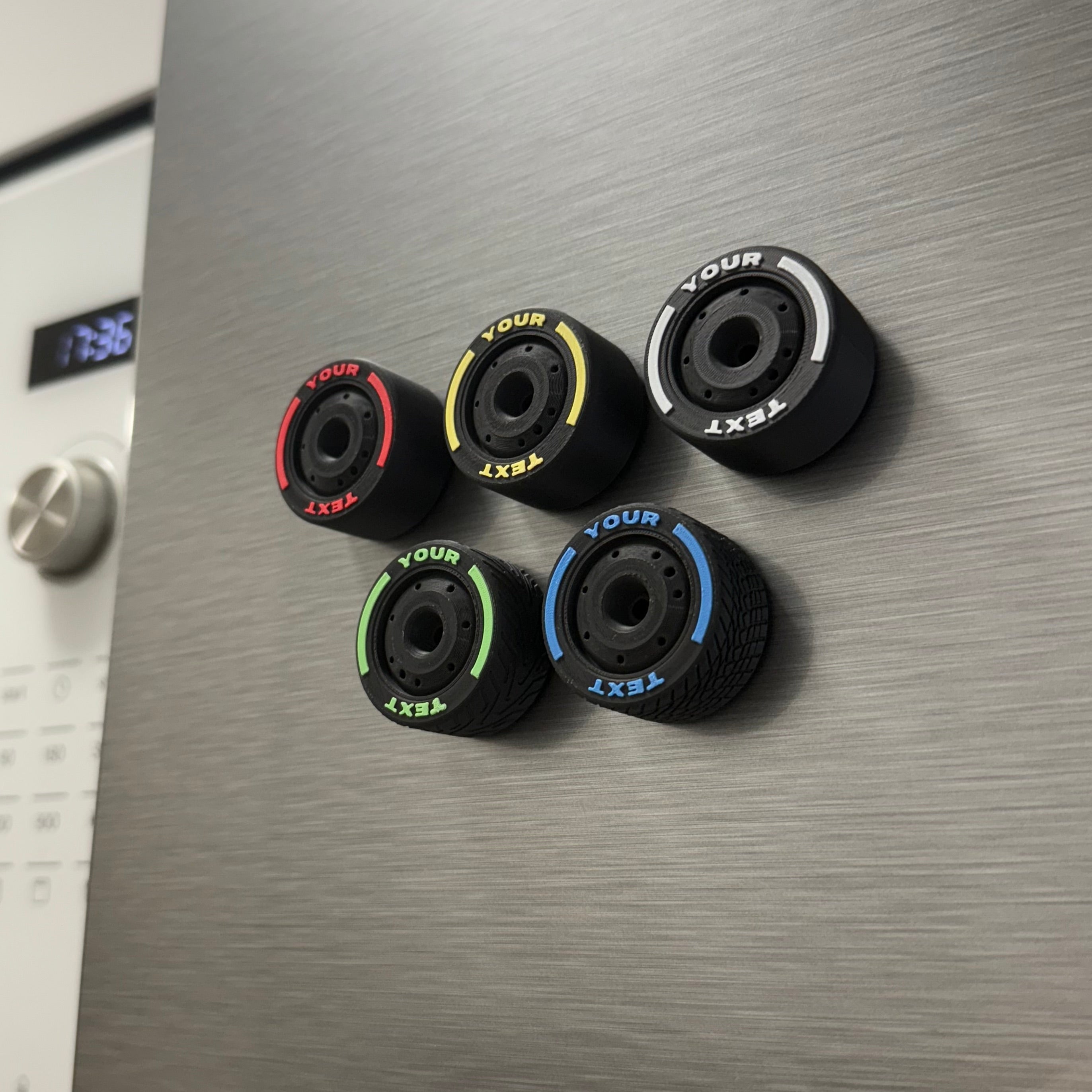 Custom F1 Tire Fridge Magnets