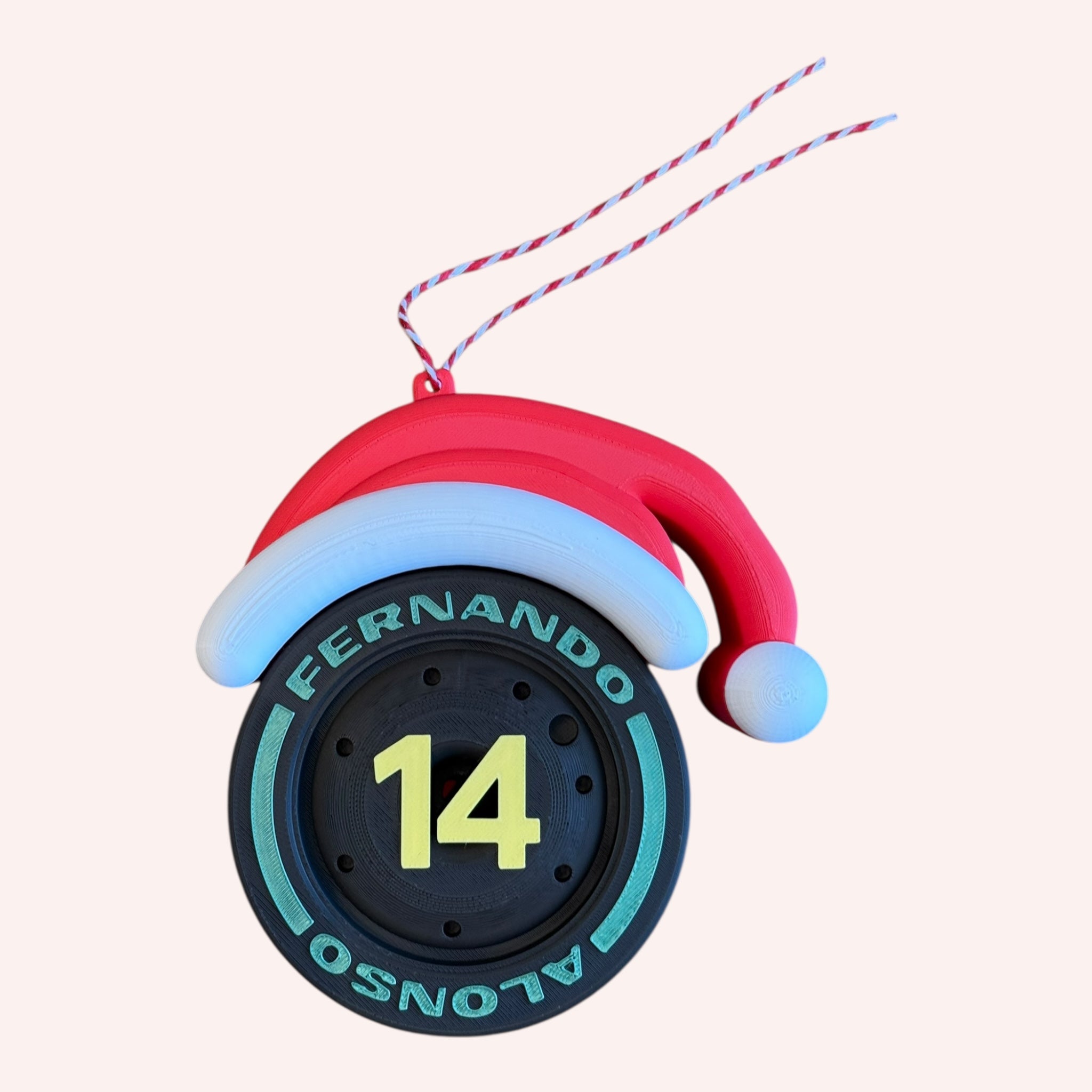 Fernando Alonso Christmas F1 Tire Ornament