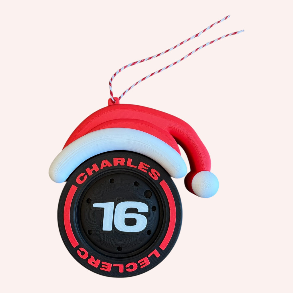 Charles Leclerc Christmas F1 Tire Ornament