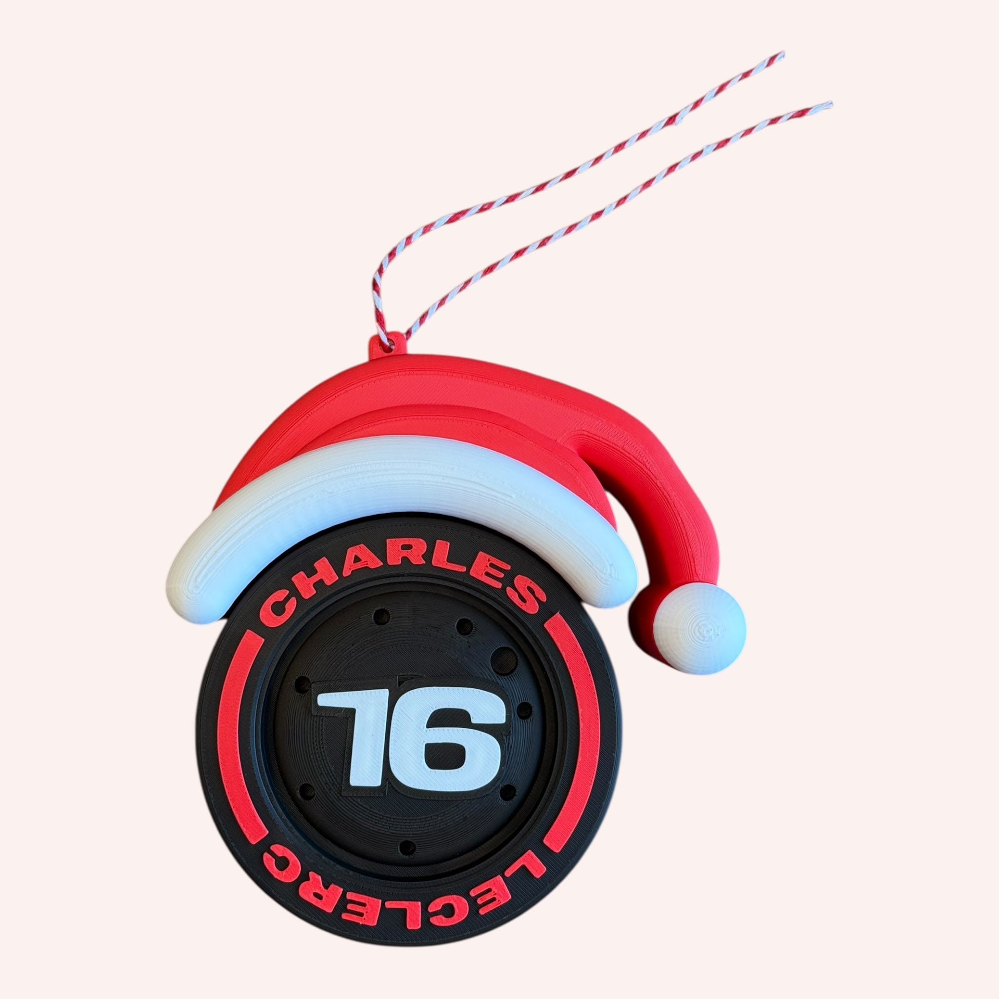 Charles Leclerc Christmas F1 Tire Ornament