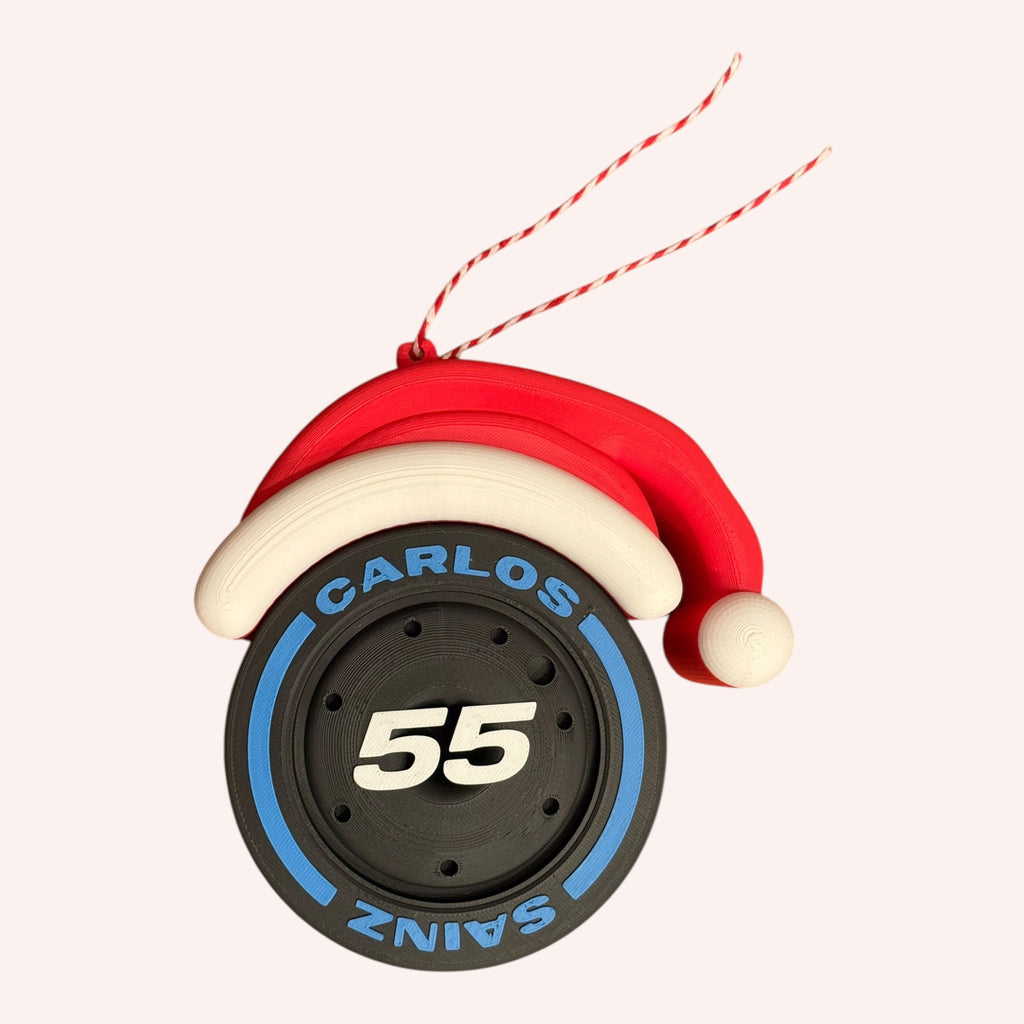 Carlos Sainz Christmas F1 Tire Ornament