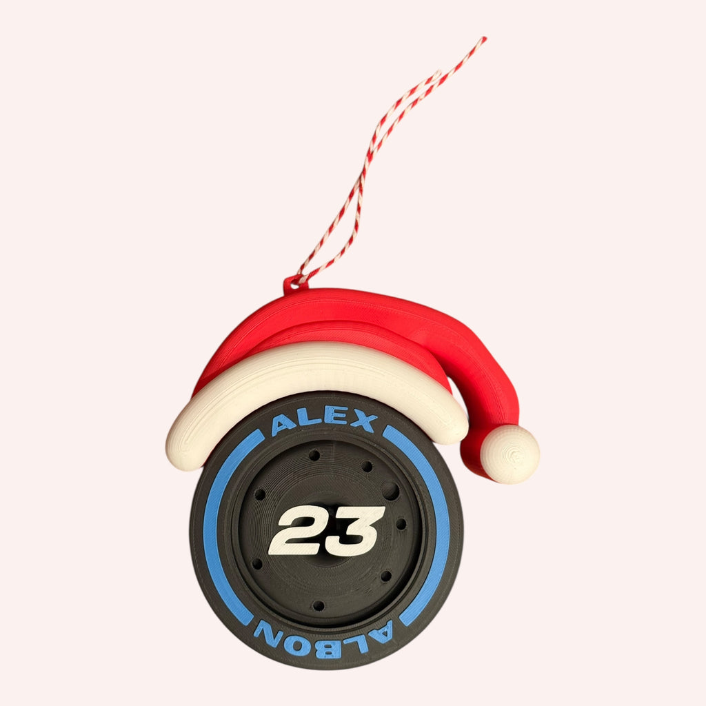 Alex Albon Christmas F1 Tire Ornament