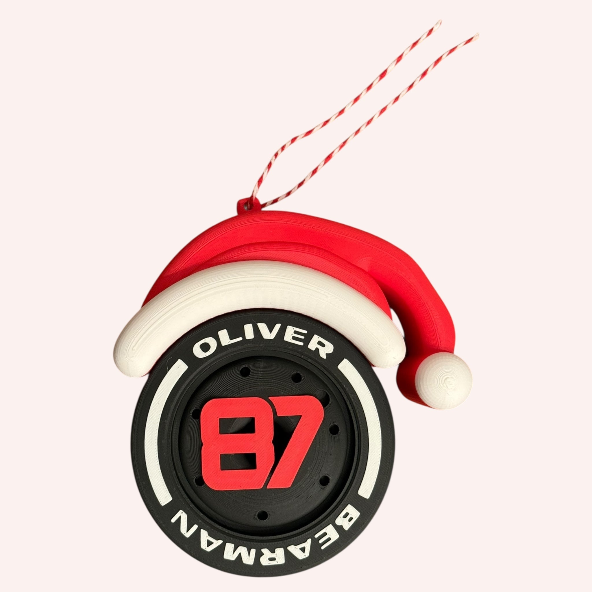 Oliver Bearman Christmas F1 Tire Ornament