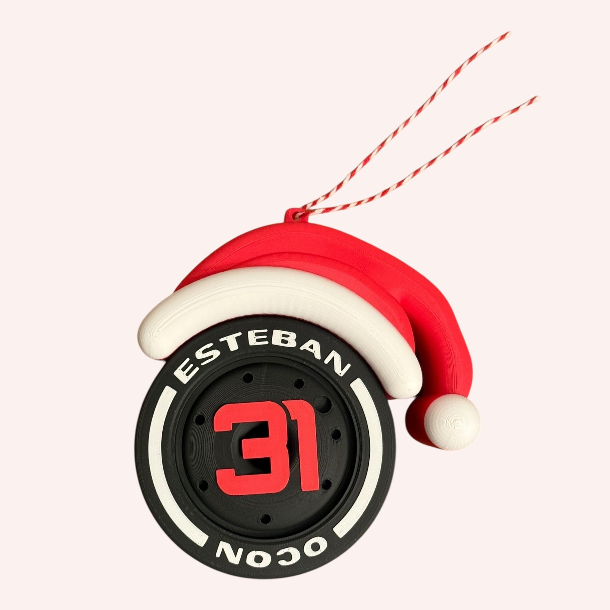 Esteban Ocon Christmas F1 Tire Ornament
