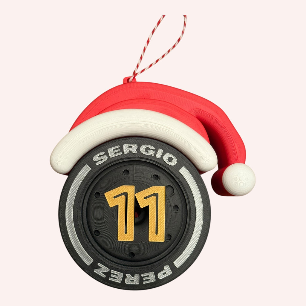 Sergio Pérez Racing Tire Christmas Ornament