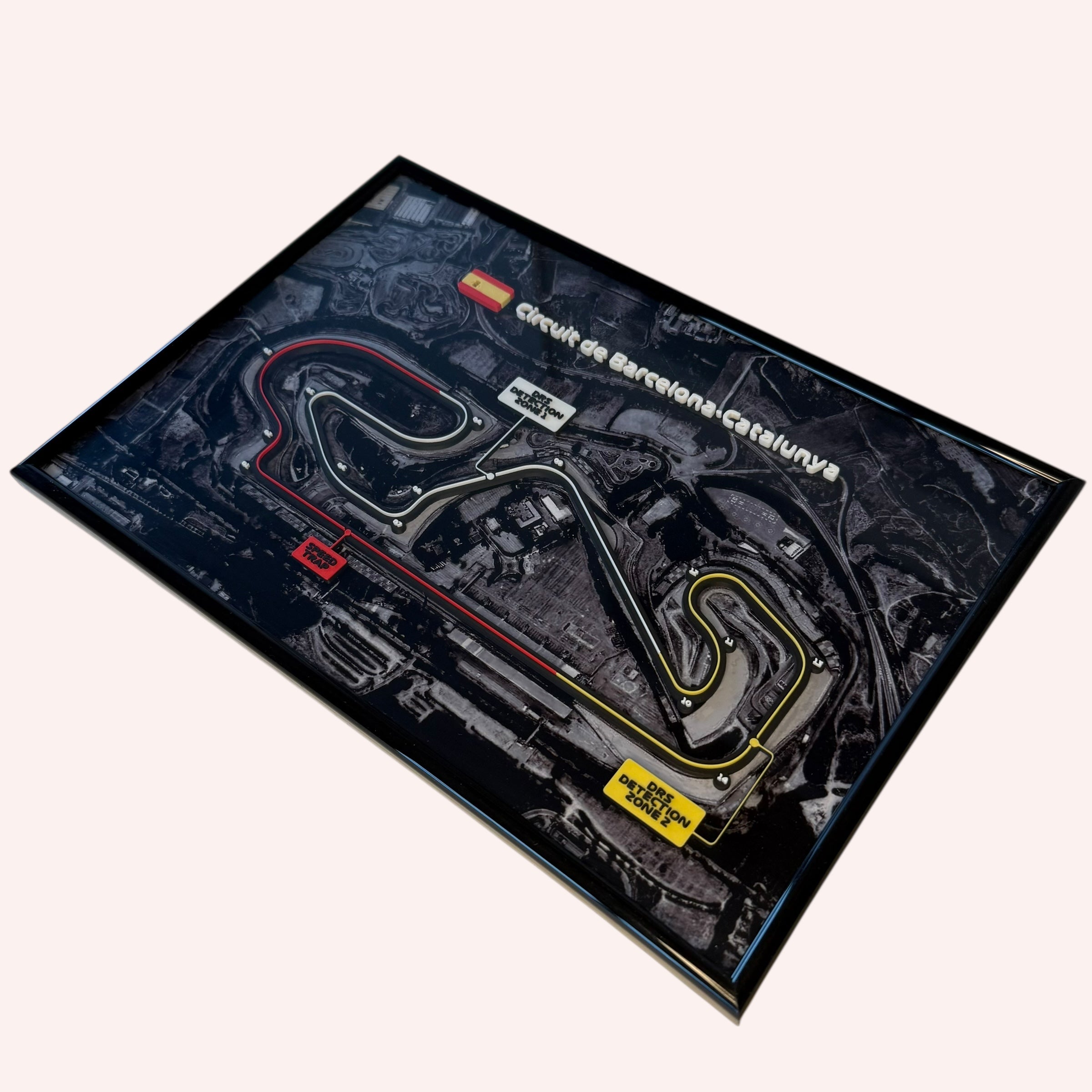 Circuit de Barcelona-Catalunya Wall Art – Framed Track Map, Motorsport-Inspired Decor, Racing Enthusiast Gift, Unique Wall Display