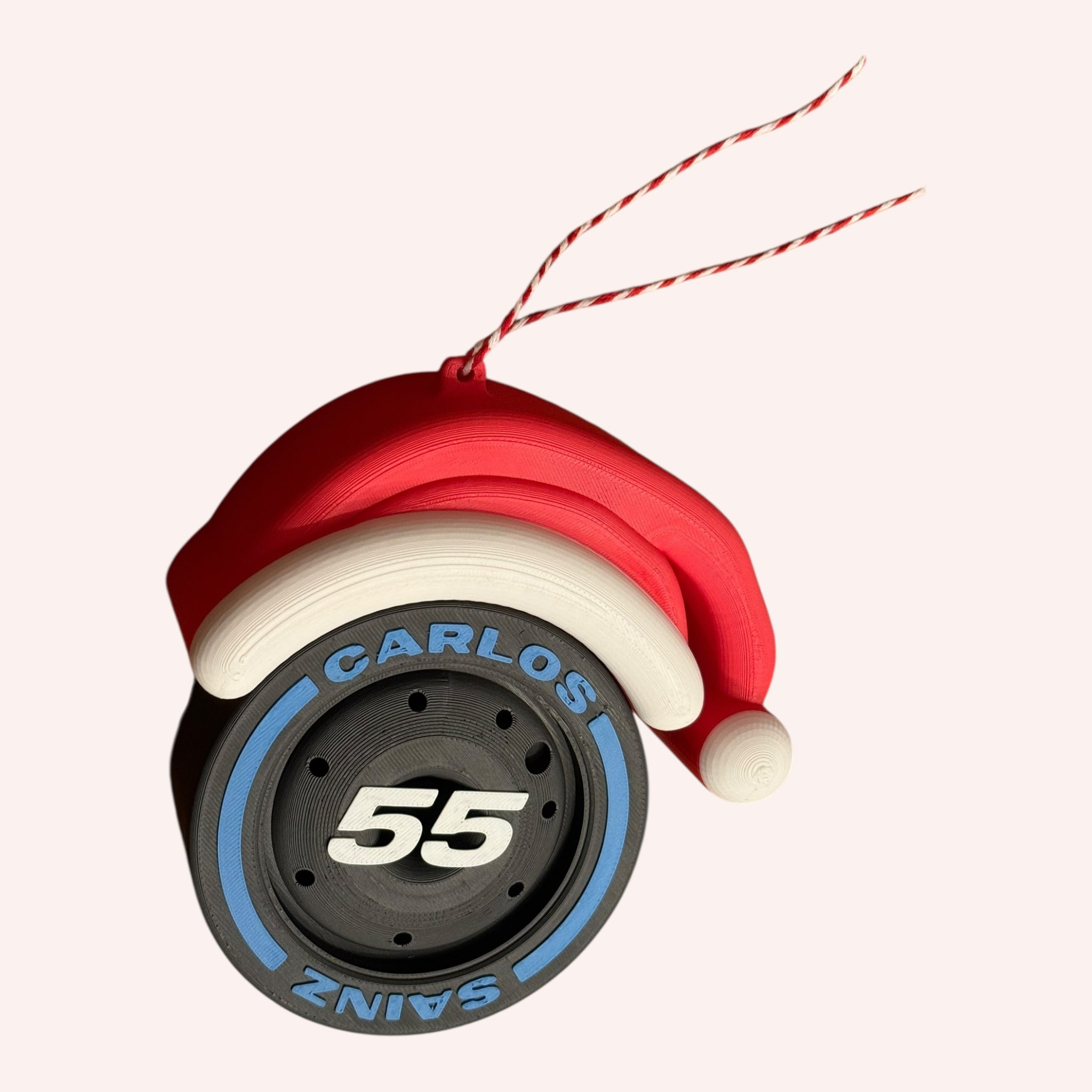 Carlos Sainz Christmas F1 Tire Ornament