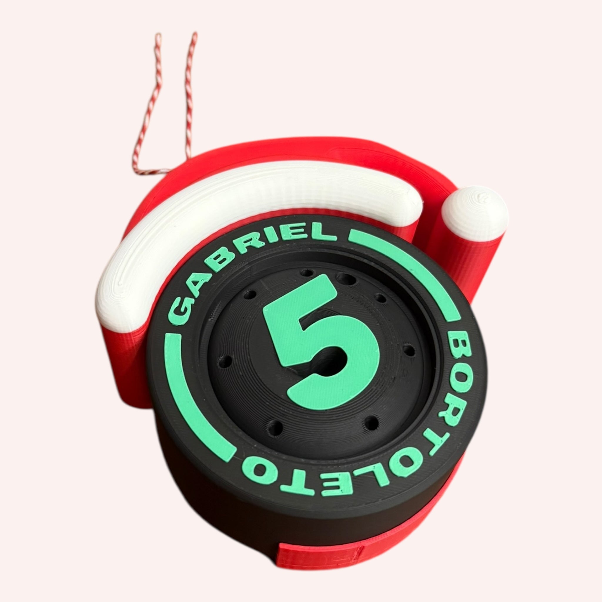 Gabriel Bortoleto F1 Tire Christmas Ornament