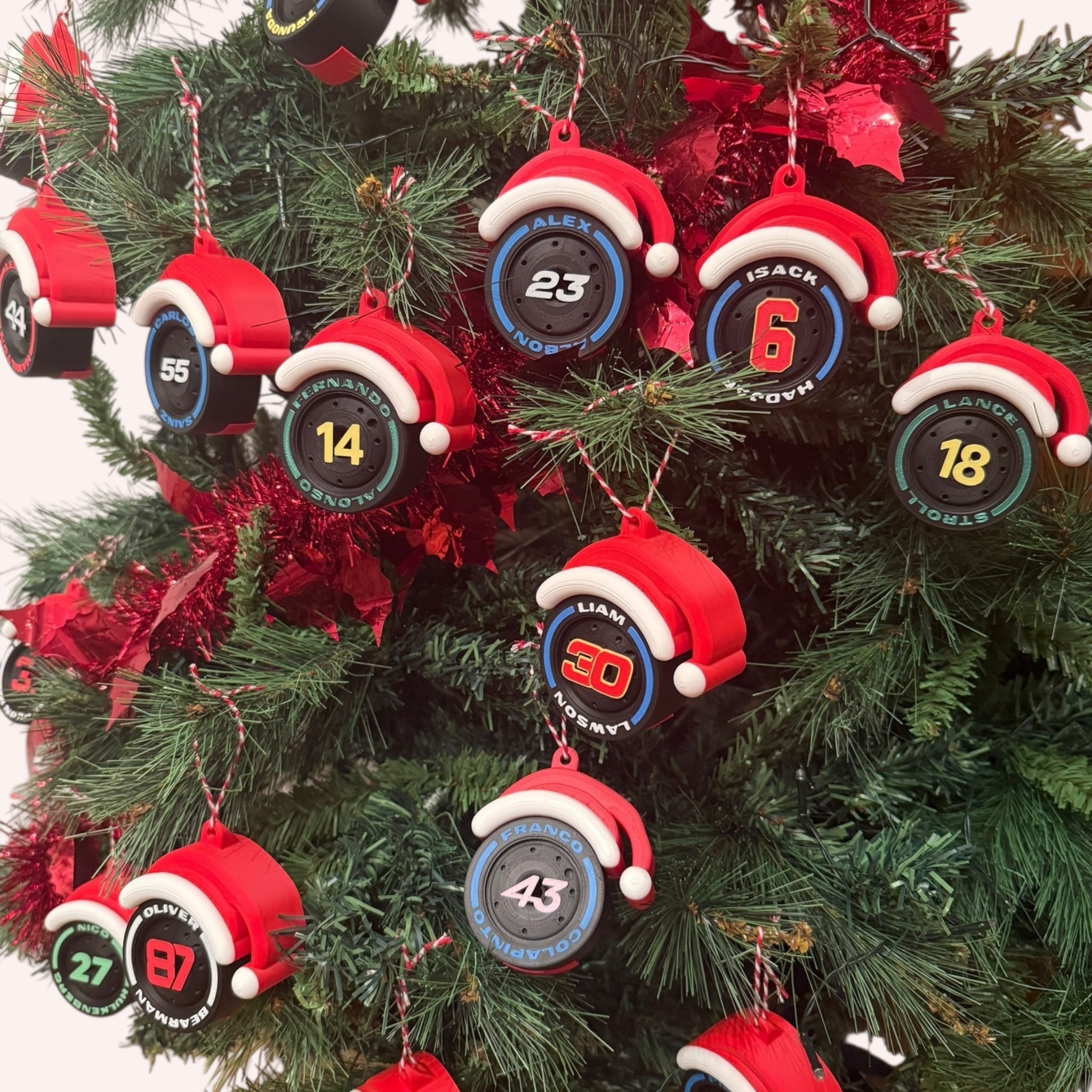 Full 2025 F1 Grid Christmas mini Ornament Set
