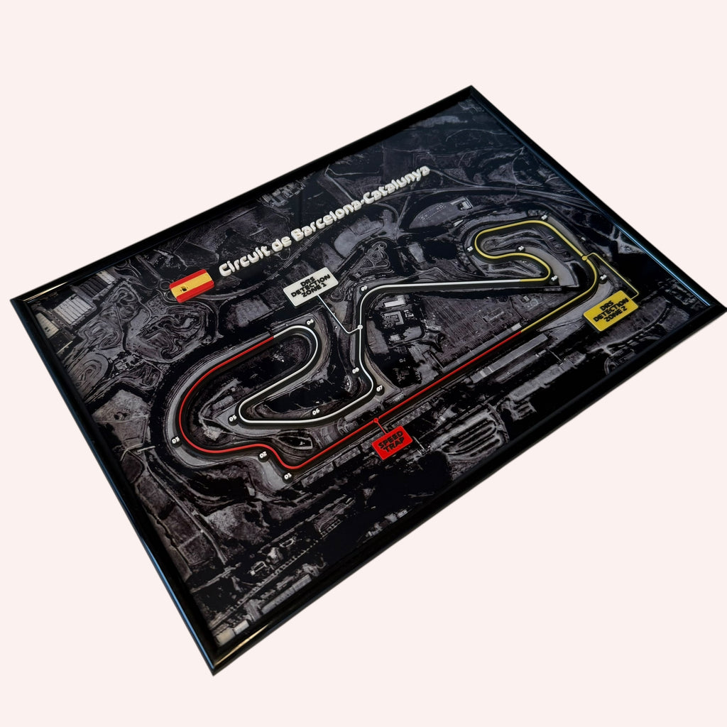 Circuit de Barcelona-Catalunya Wall Art – Framed Track Map, Motorsport-Inspired Decor, Racing Enthusiast Gift, Unique Wall Display