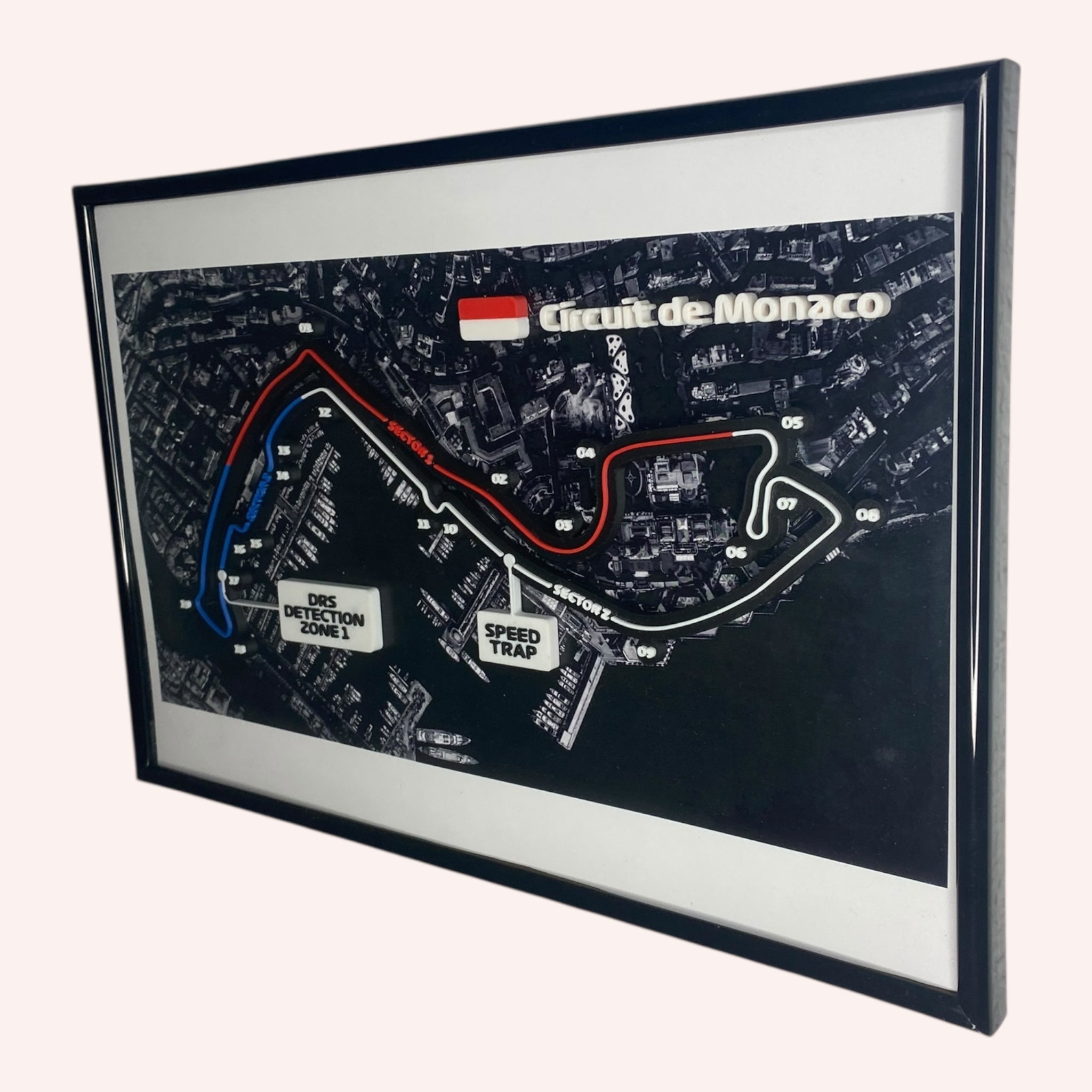 Monaco F1 Track Map on Aerial City Photo Framed Wall Art Ideal for Motorsport Enthusiasts and Unique Home Decor Formula 1