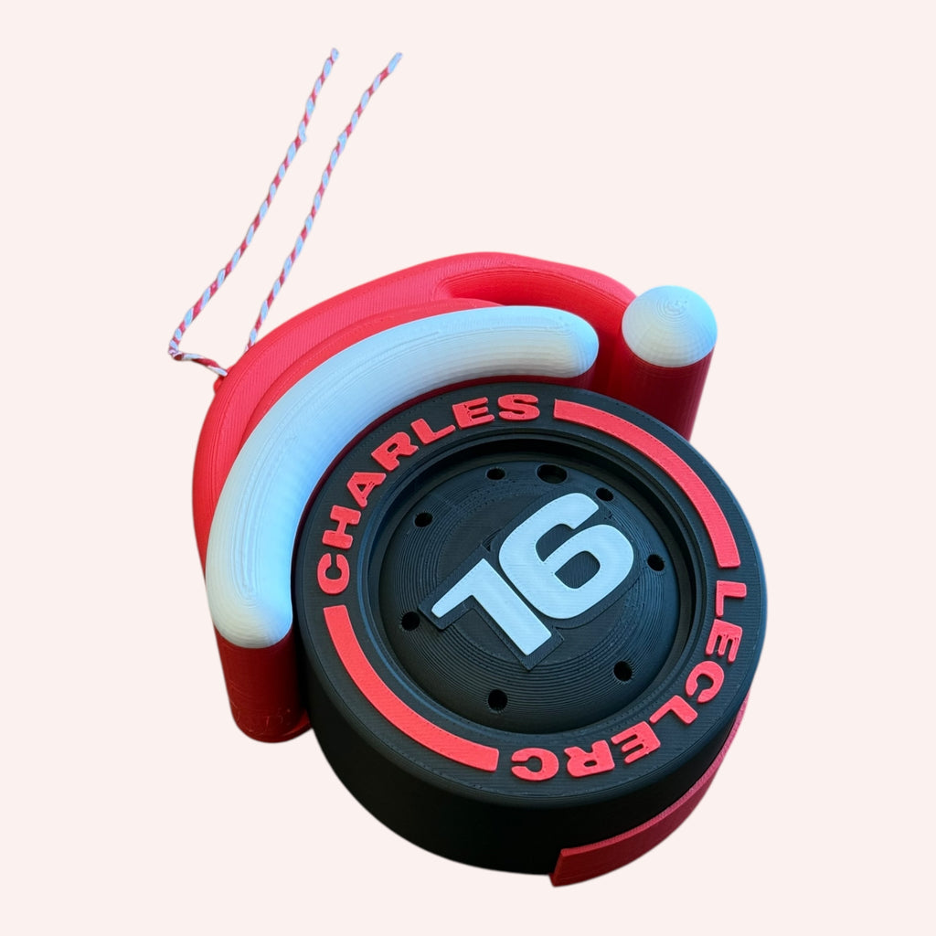 Charles Leclerc Christmas F1 Tire Ornament