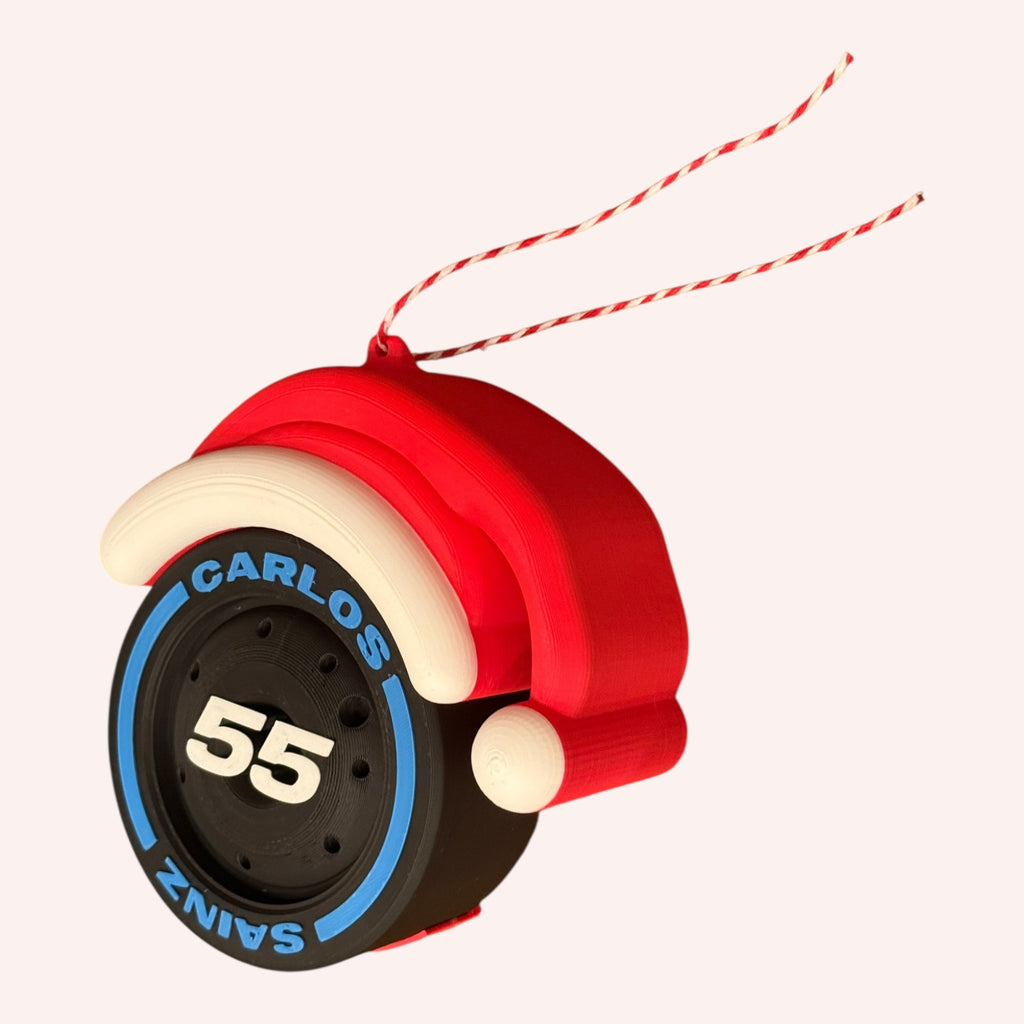 Carlos Sainz Christmas F1 Tire Ornament