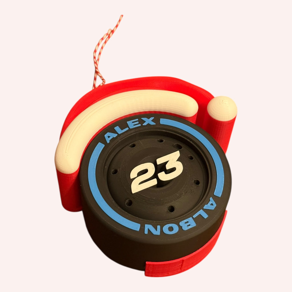 Alex Albon Christmas F1 Tire Ornament