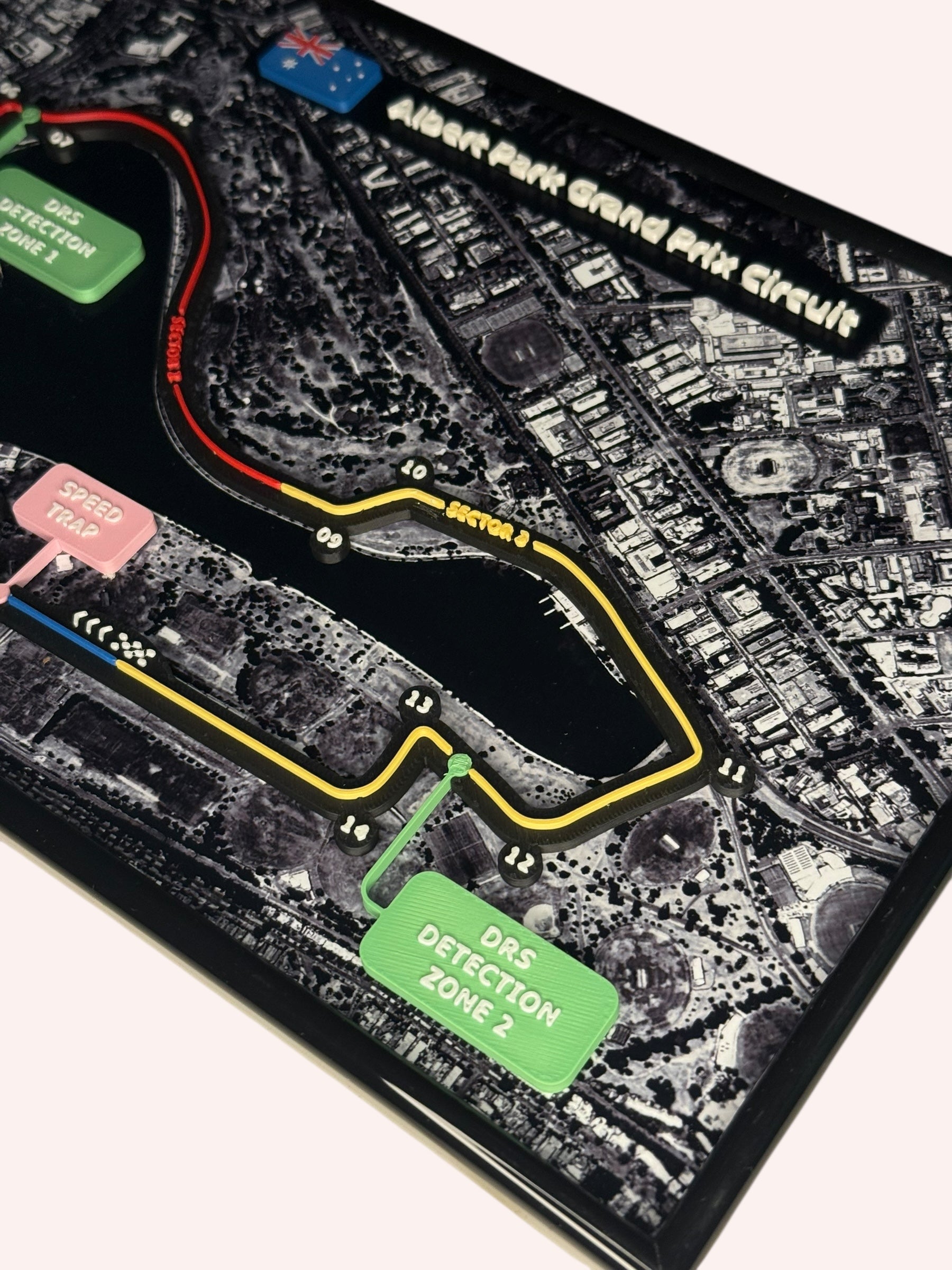 Albert Park Circuit Wall Art F1 Track Map Australia Grand Prix Racing Decor Framed Motorsport Gift for Formula 1 Fans & Collectors