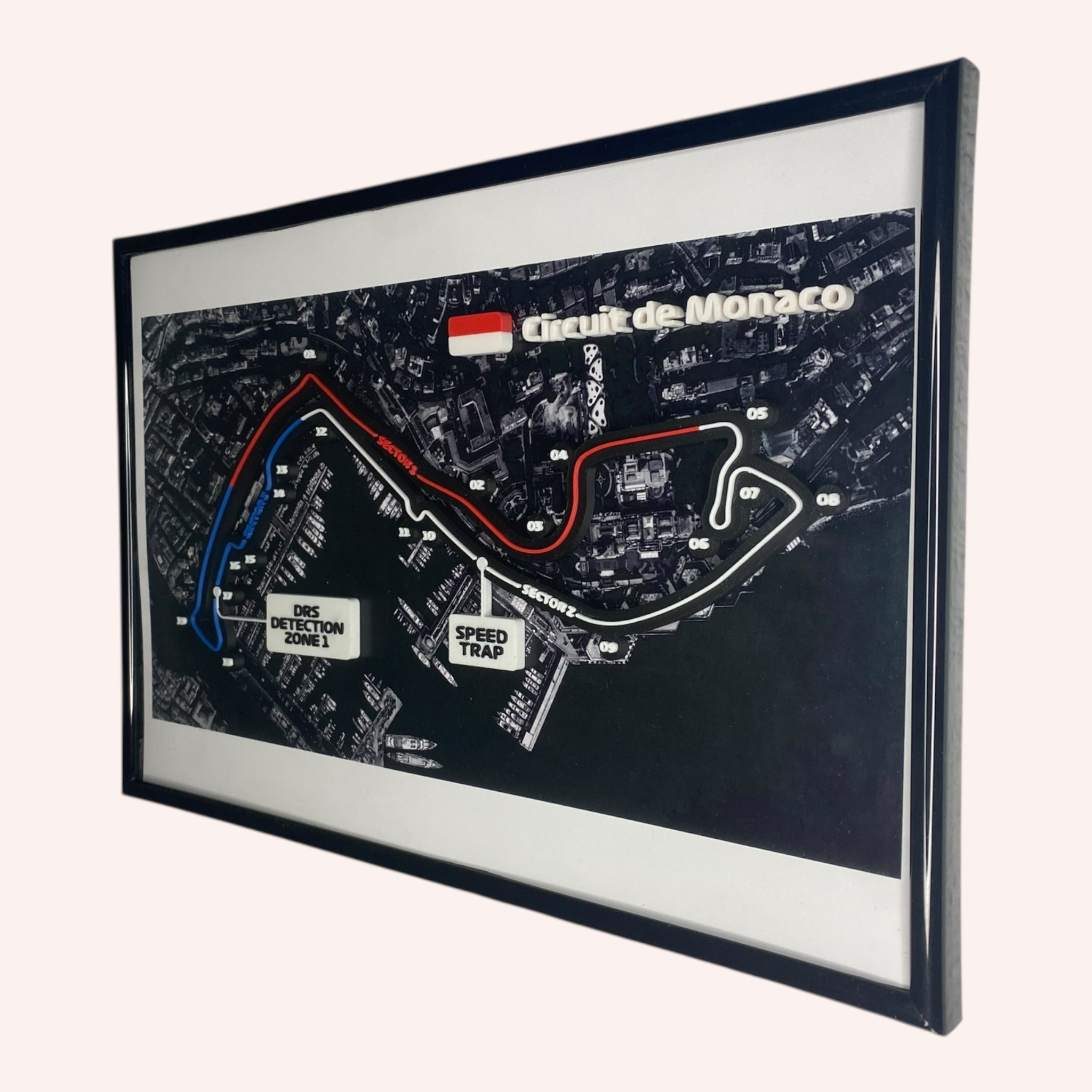 Monaco F1 Track Map on Aerial City Photo Framed Wall Art Ideal for Motorsport Enthusiasts and Unique Home Decor Formula 1