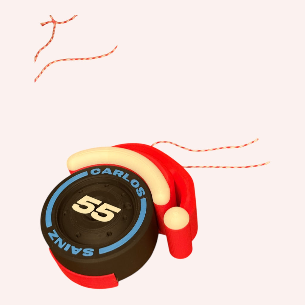 Carlos Sainz Christmas F1 Tire Ornament