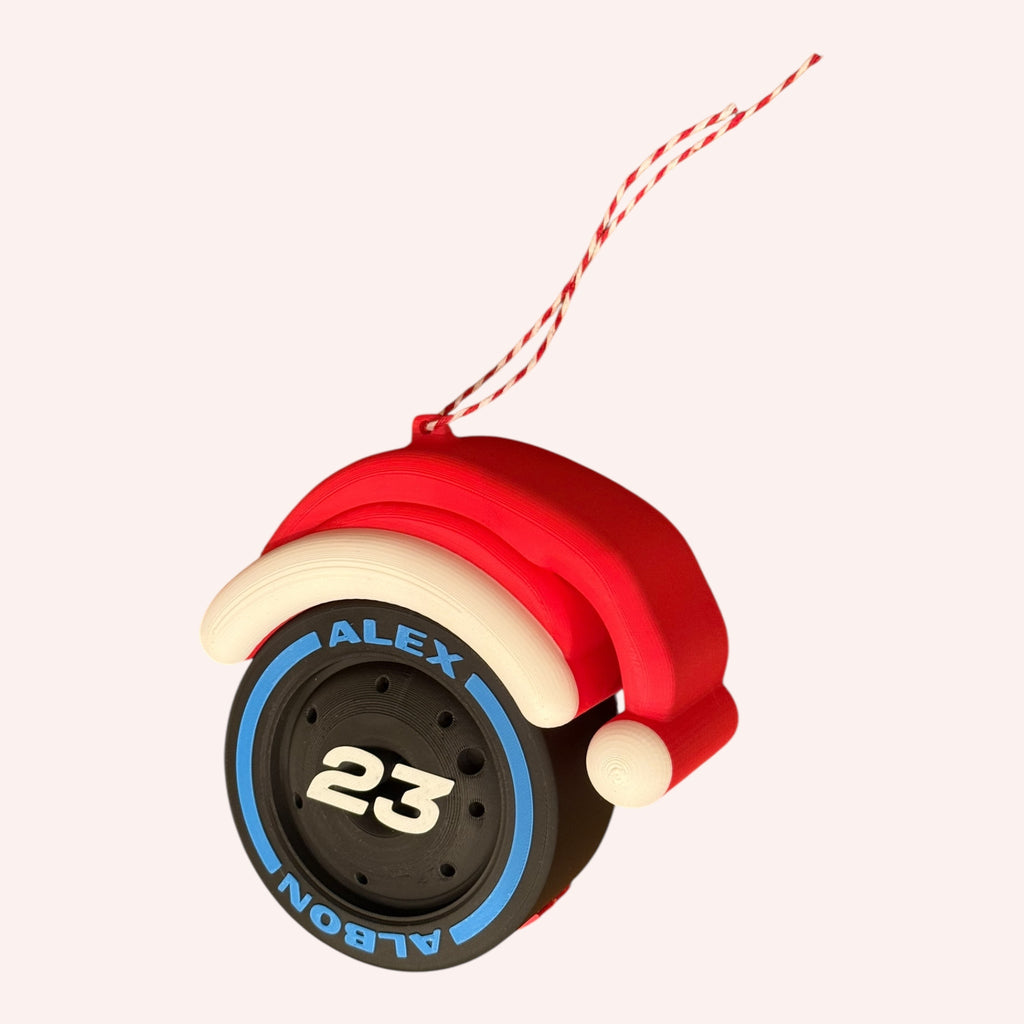 Alex Albon Christmas F1 Tire Ornament