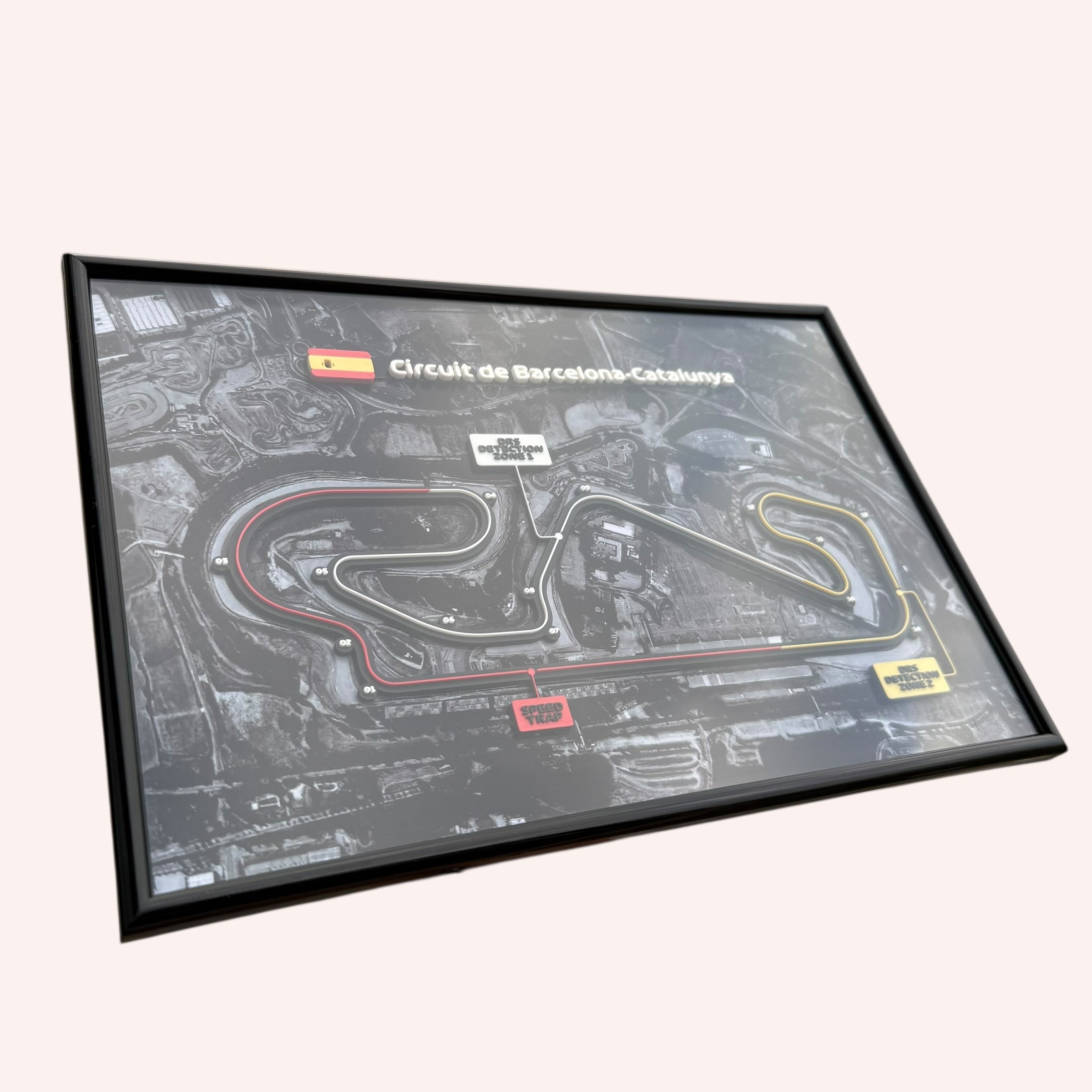 Circuit de Barcelona-Catalunya Wall Art – Framed Track Map, Motorsport-Inspired Decor, Racing Enthusiast Gift, Unique Wall Display