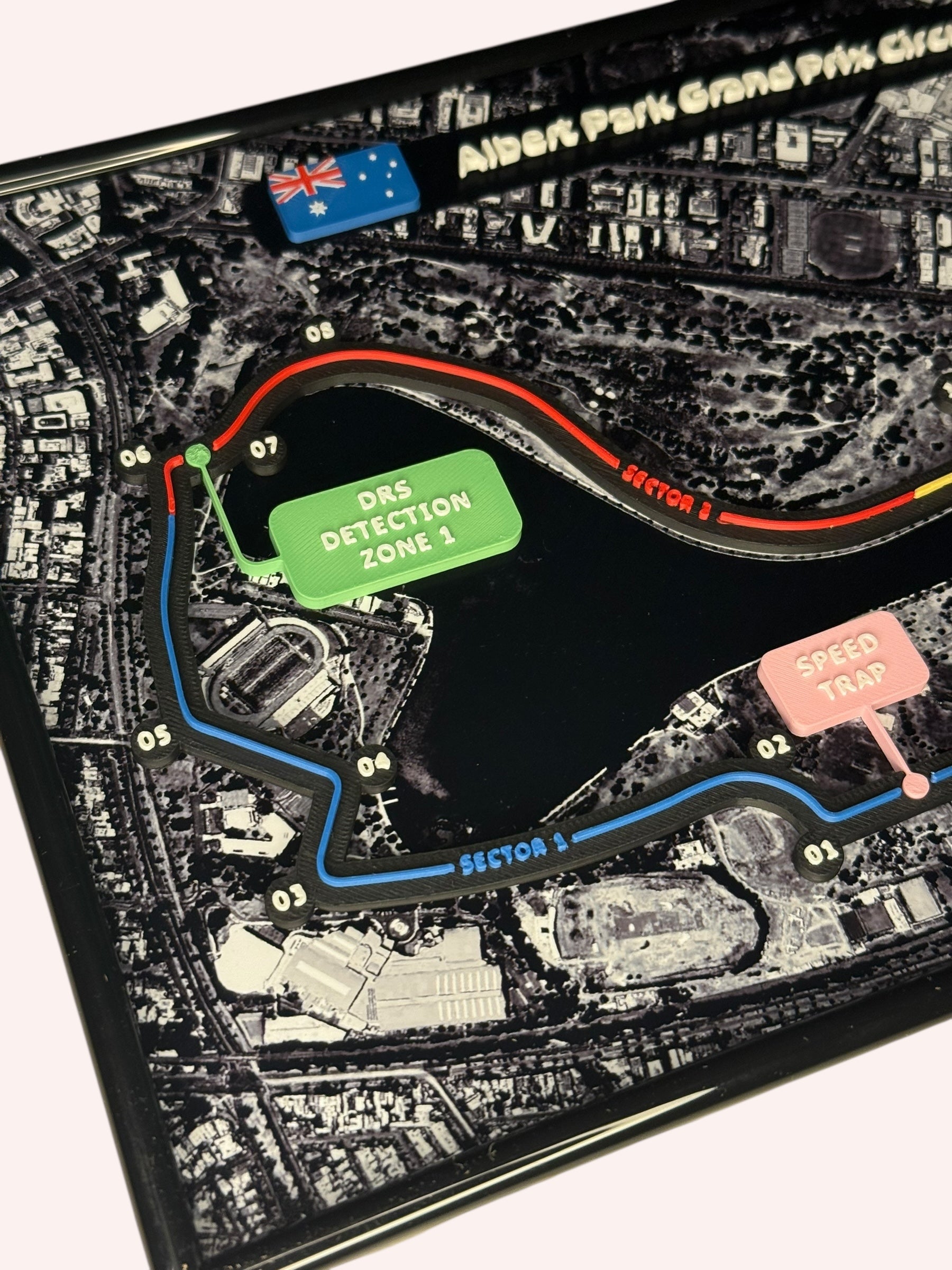 Albert Park Circuit Wall Art F1 Track Map Australia Grand Prix Racing Decor Framed Motorsport Gift for Formula 1 Fans & Collectors