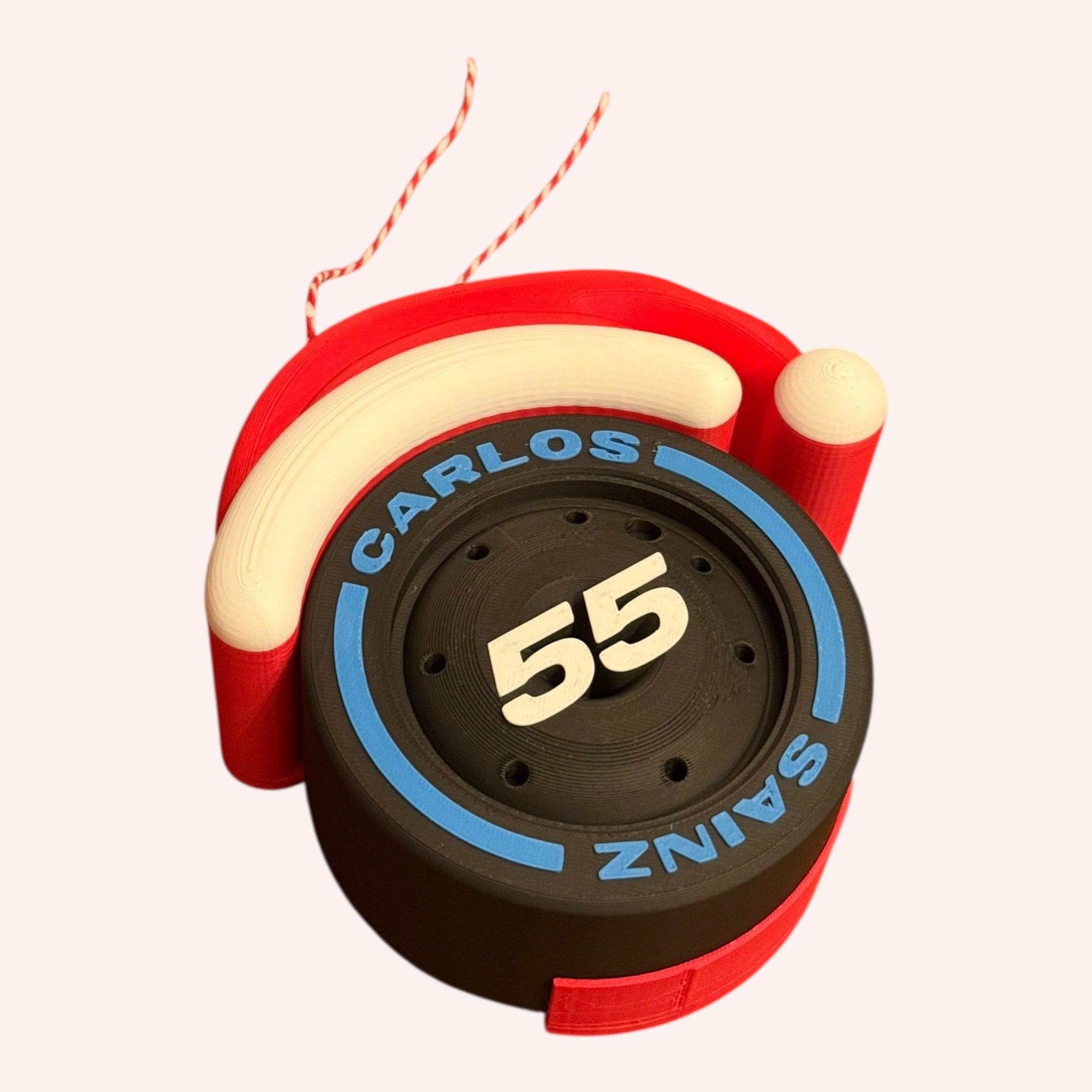 Carlos Sainz Christmas F1 Tire Ornament