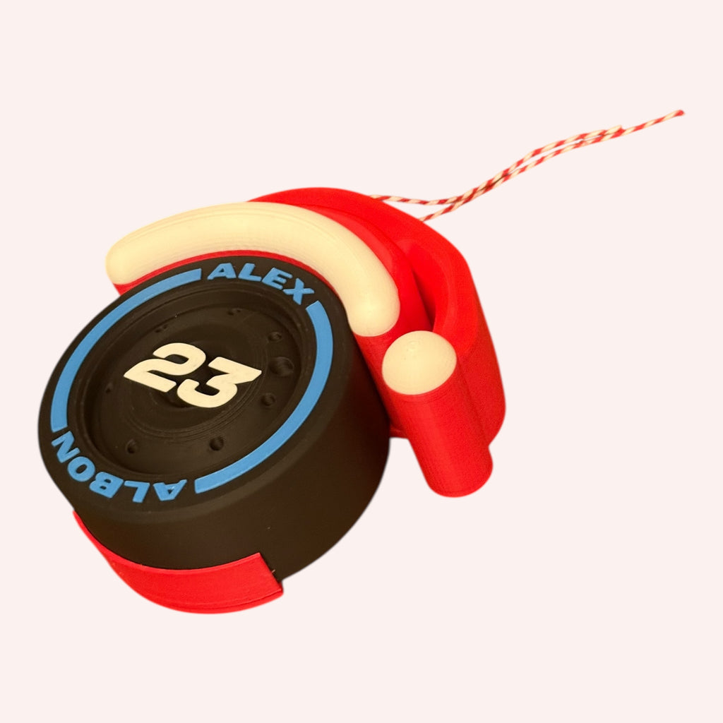 Alex Albon Christmas F1 Tire Ornament
