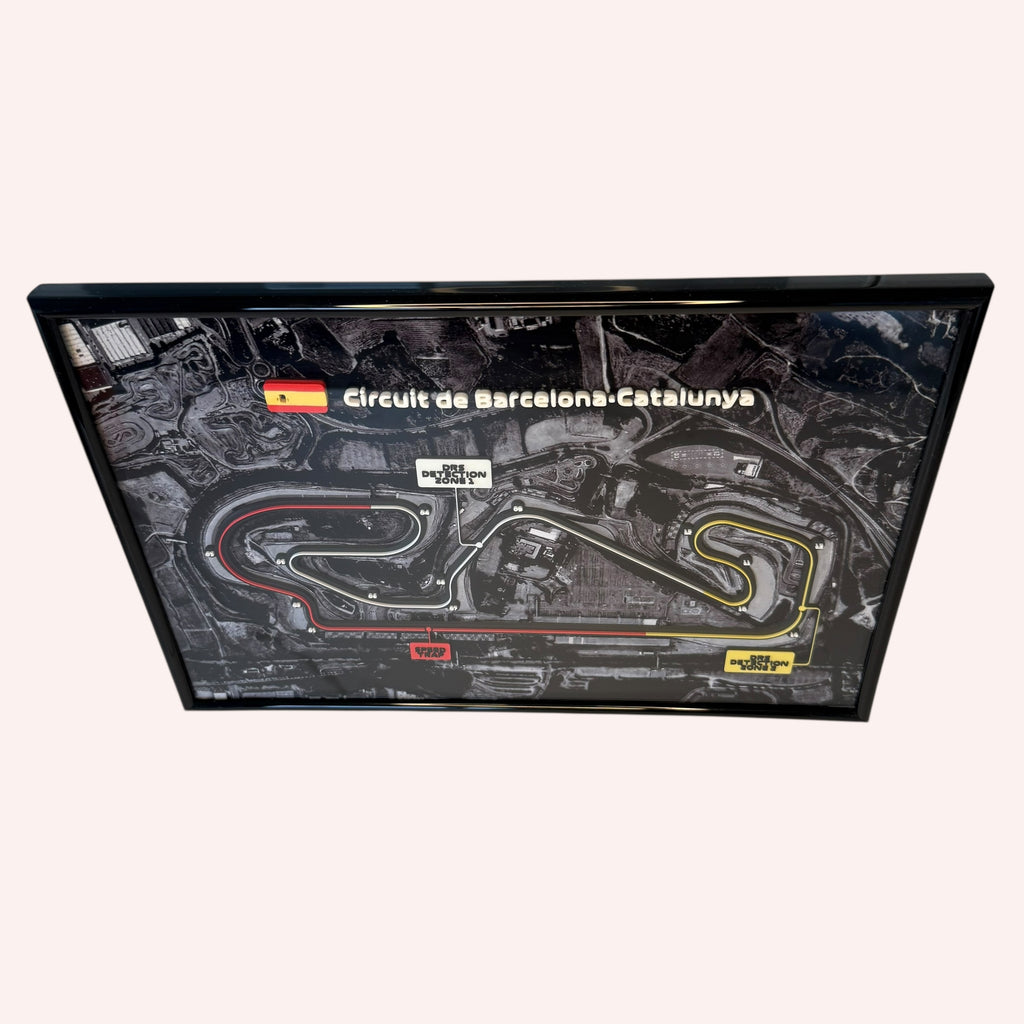 Circuit de Barcelona-Catalunya Wall Art – Framed Track Map, Motorsport-Inspired Decor, Racing Enthusiast Gift, Unique Wall Display