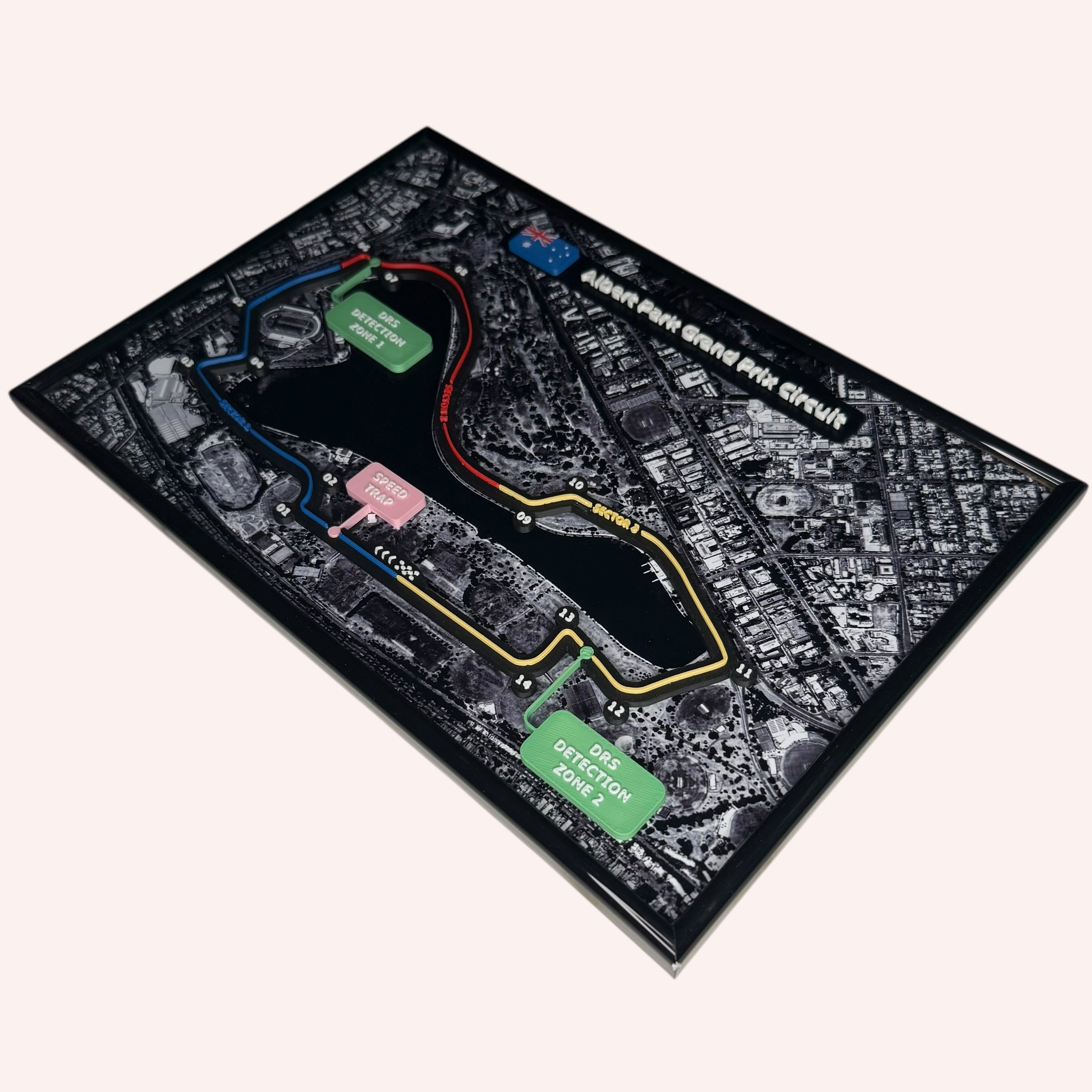 Albert Park Circuit Wall Art F1 Track Map Australia Grand Prix Racing Decor Framed Motorsport Gift for Formula 1 Fans & Collectors