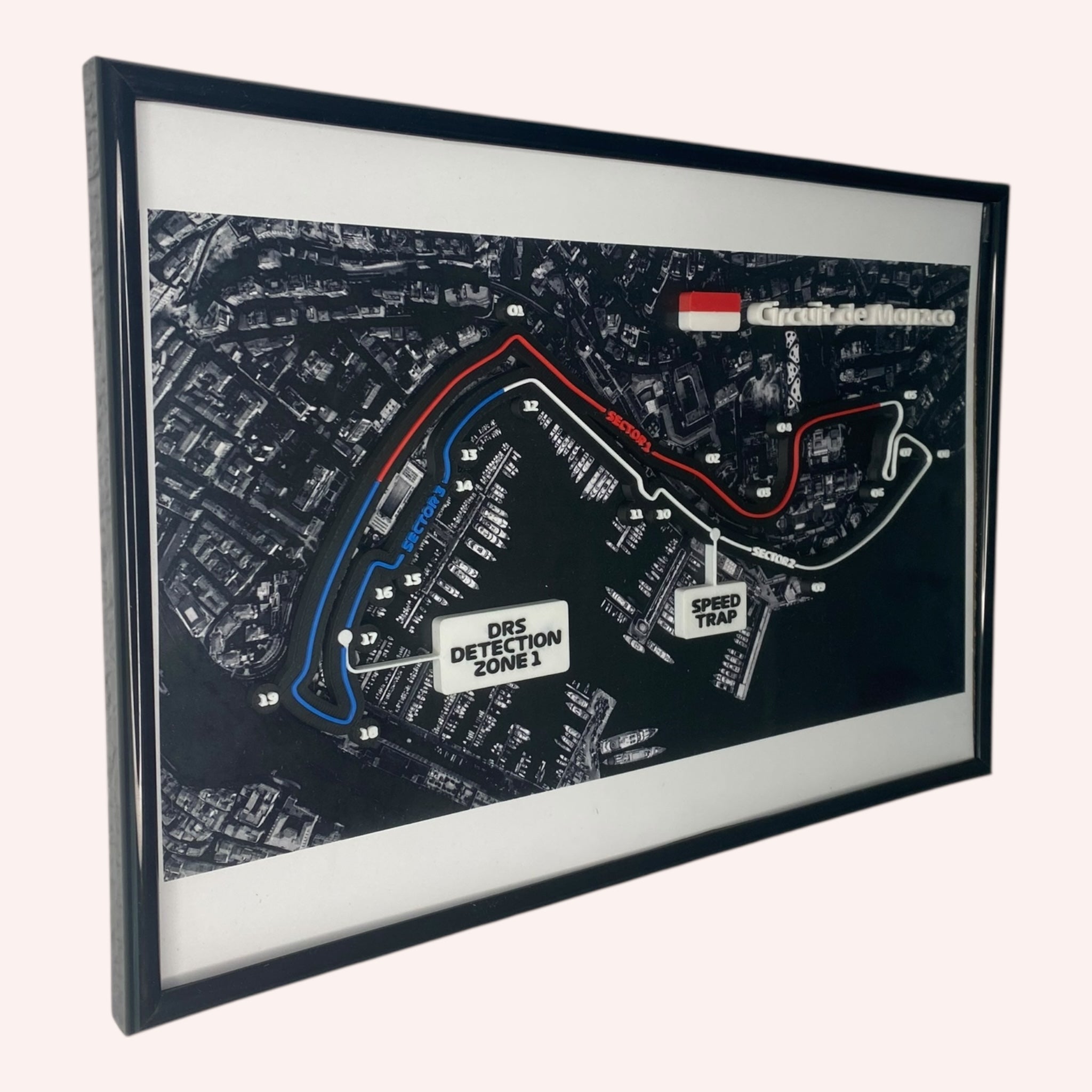 Monaco F1 Track Map on Aerial City Photo Framed Wall Art Ideal for Motorsport Enthusiasts and Unique Home Decor Formula 1