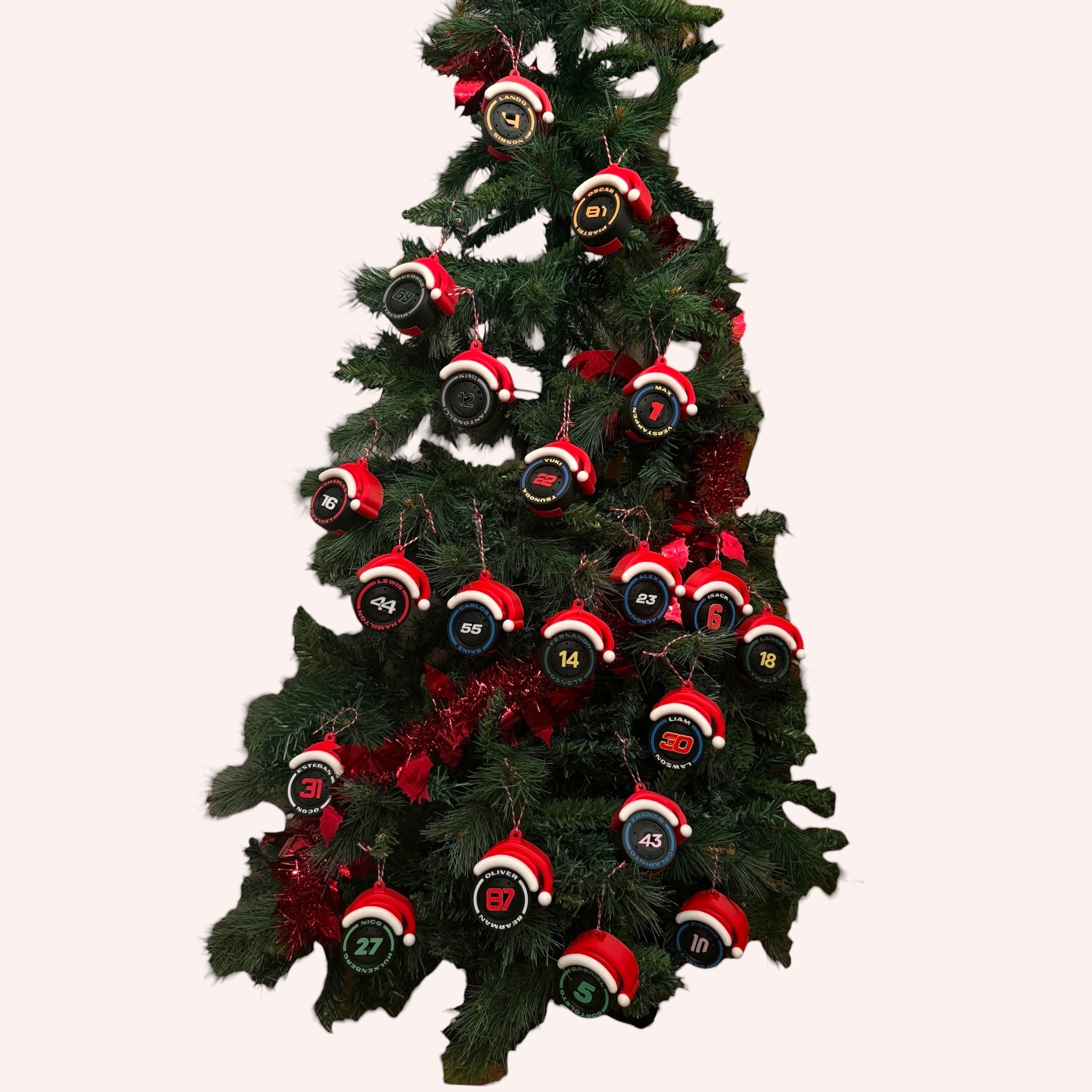 Full 2025 F1 Grid Christmas mini Ornament Set