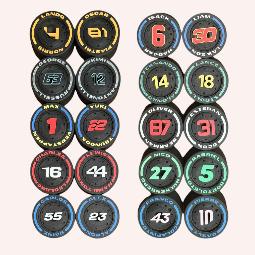 Full 2025 Formula 1 Grid Mini Tire Set